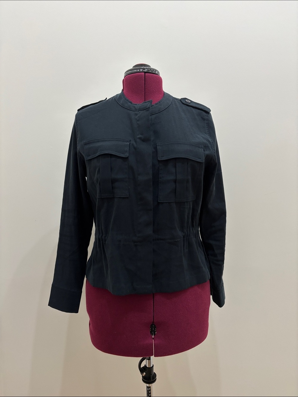 cleo Black Utility Jacket with Flap Chest Pockets